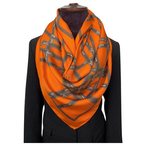 hermes shawl orange